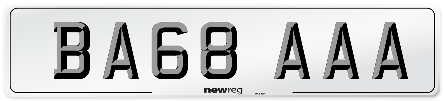 BA68 AAA Number Plate from New Reg
